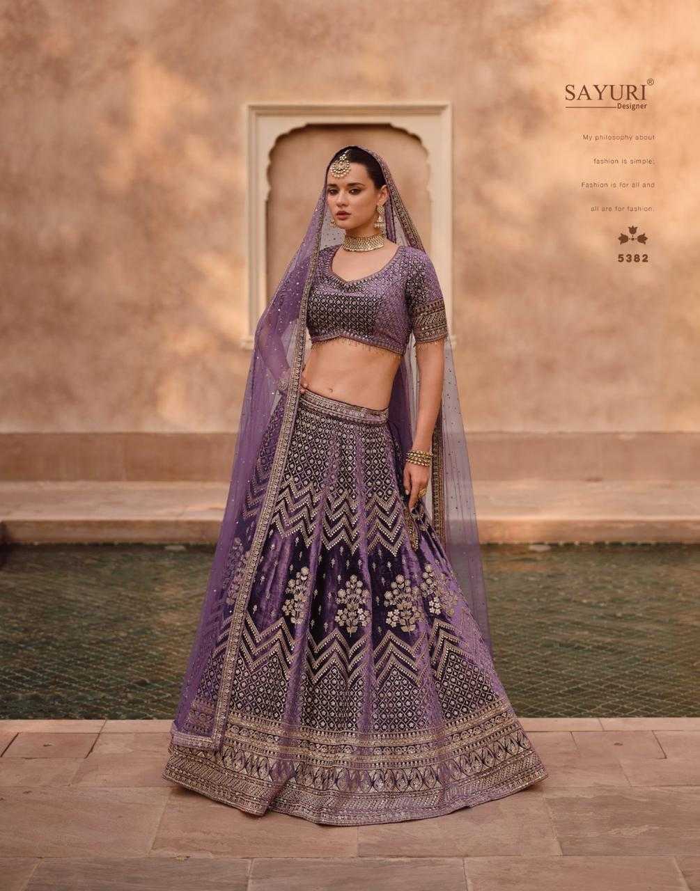 sayuri designer heritage bridal nx fullstitch viscose velvet silk wedding chaniya choli