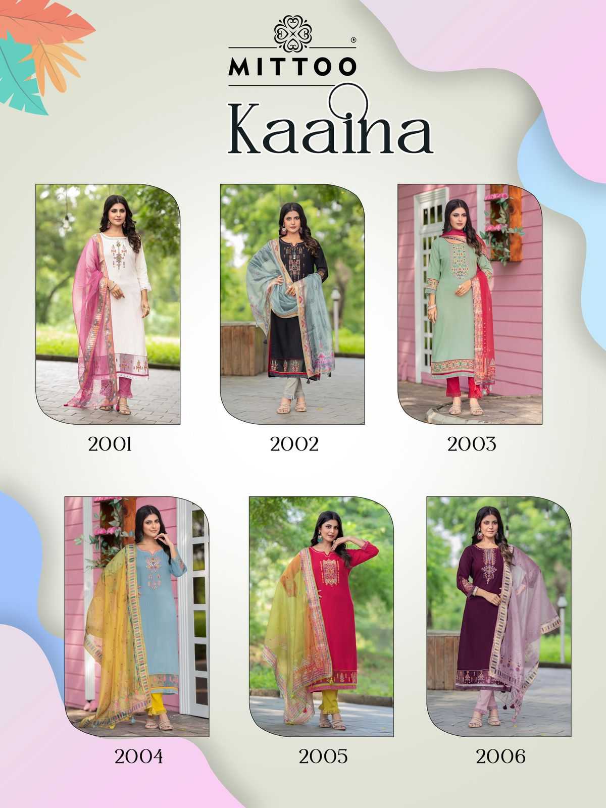 mittoo kaaina rayon weaving thread work fullstitch plus size suits