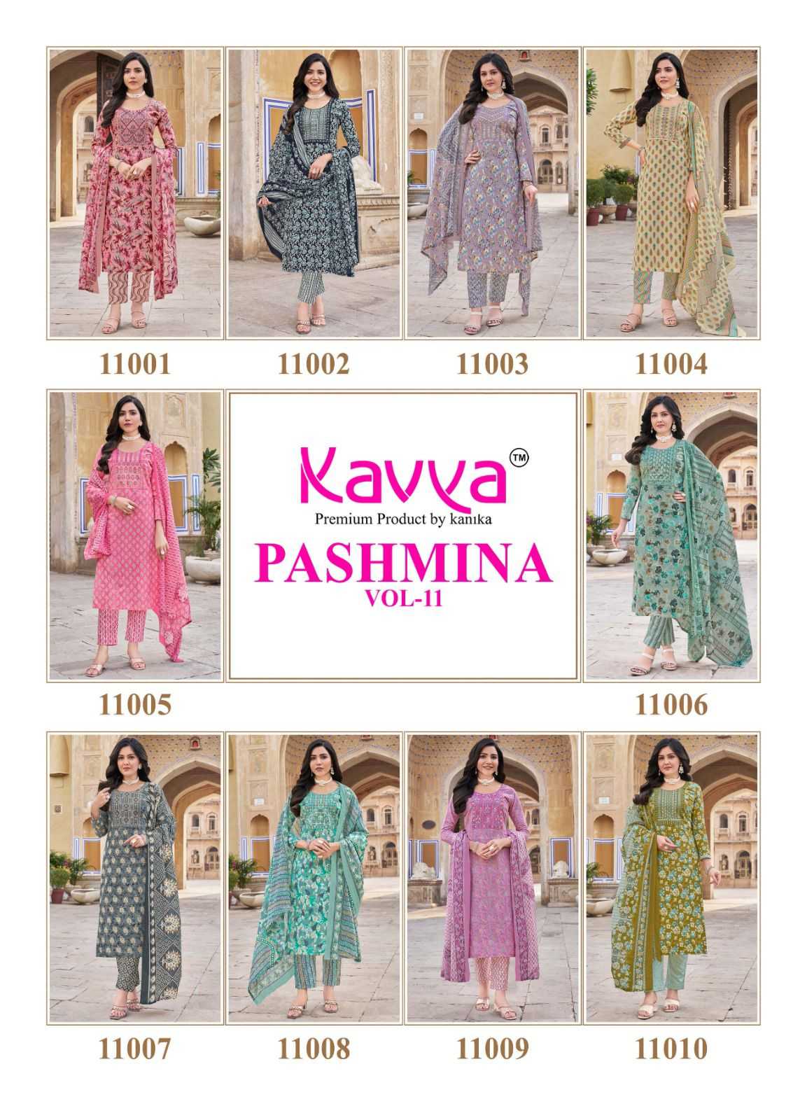 pashmina vol 11 by kavya fullstitch cotton 3pcs salwar suits collection
