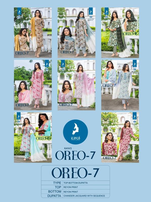 kaya oreo vol 7 fullstitch big size rayon kurti pant with dupatta