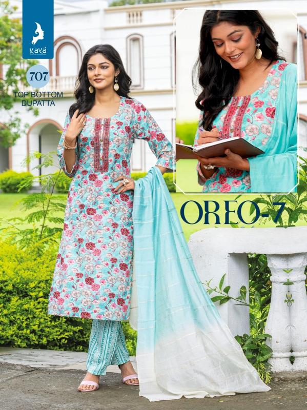 kaya oreo vol 7 fullstitch big size rayon kurti pant with dupatta