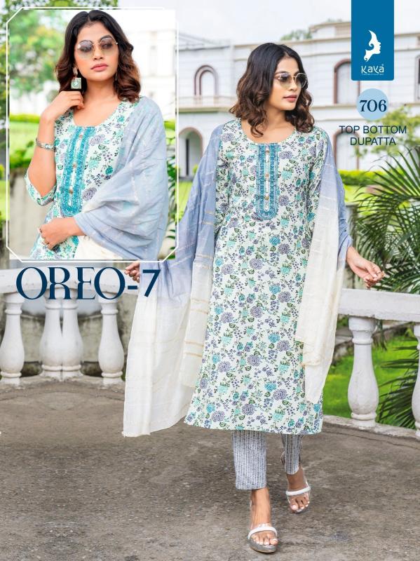 kaya oreo vol 7 fullstitch big size rayon kurti pant with dupatta
