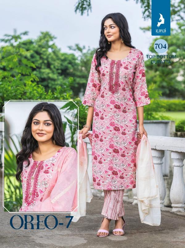 kaya oreo vol 7 fullstitch big size rayon kurti pant with dupatta