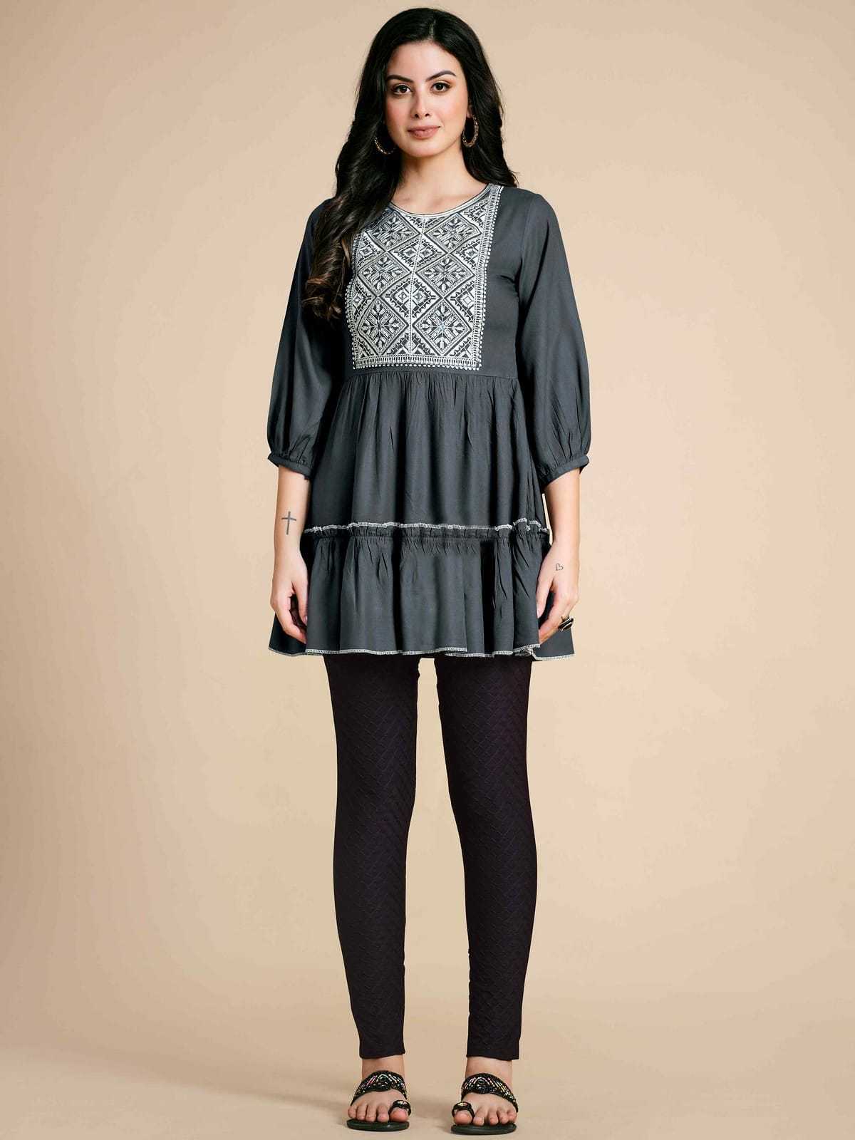 PR 9STAR NEW LUNCHING SWEET EMBRODERY WORK RAYON PLUS SIZE READYMADE KURTI