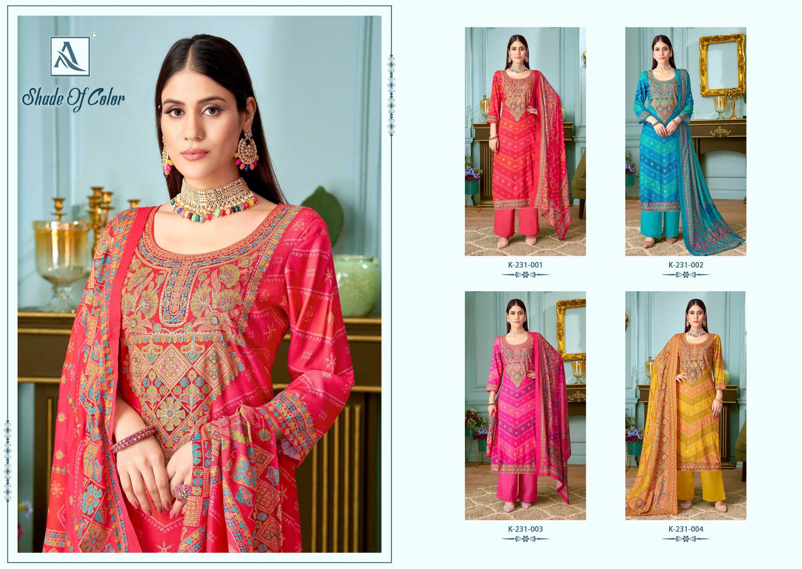 alok shade of color viscose pashmina new trendy pakistani unstitch suit 