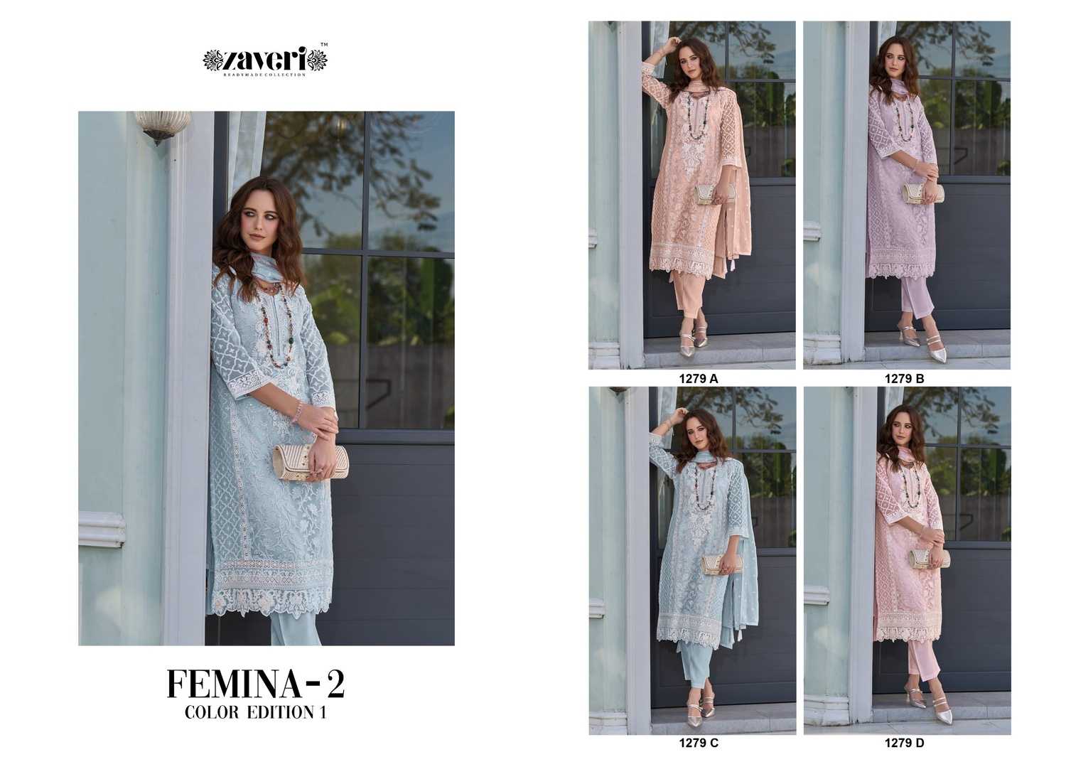 femina vol 2 by zaveri color edition 1 fully stitch organza original pakistani suit 