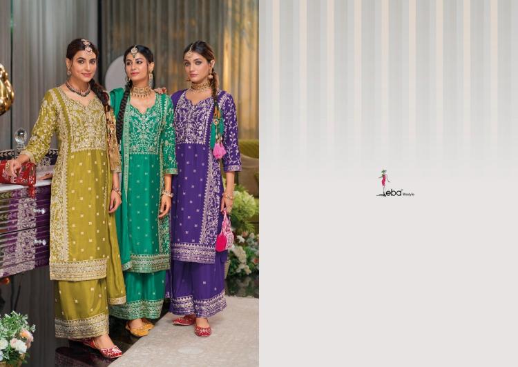 shayoni color edition 2 by eba lifestyle fullstitch chinon embroidery work suits with plazzo