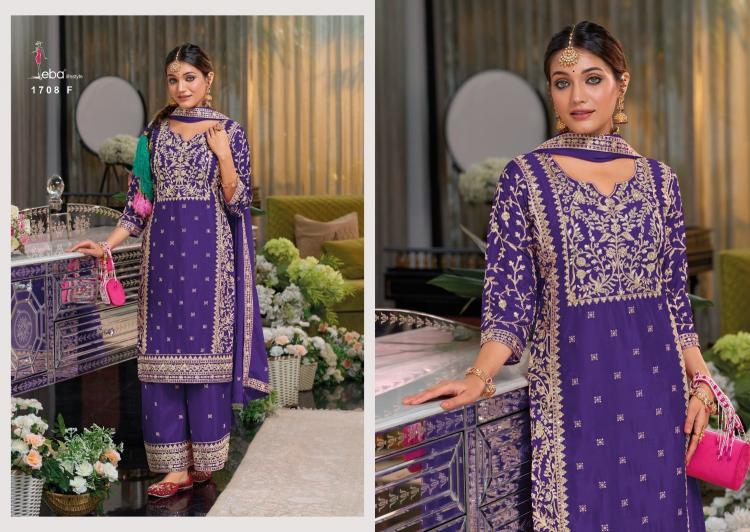 shayoni color edition 2 by eba lifestyle fullstitch chinon embroidery work suits with plazzo