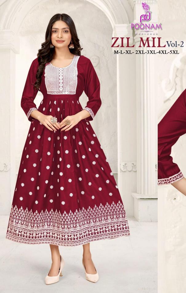 zil mil vol 2 by poonam designer full stitch plus size cool and comfort ladies gown 