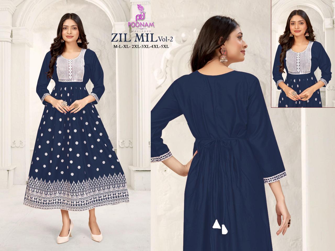 zil mil vol 2 by poonam designer full stitch plus size cool and comfort ladies gown 