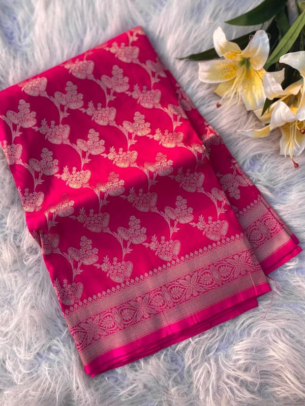 pr 3065 kc satin silk banarasi silk luxurious sarees for women