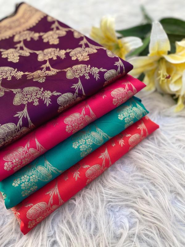 pr 3065 kc satin silk banarasi silk luxurious sarees for women