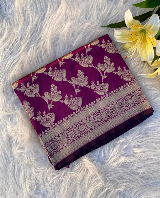 pr 3065 kc satin silk banarasi silk luxurious sarees for women