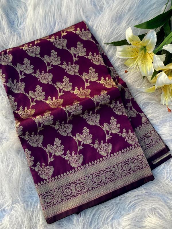 pr 3065 kc satin silk banarasi silk luxurious sarees for women