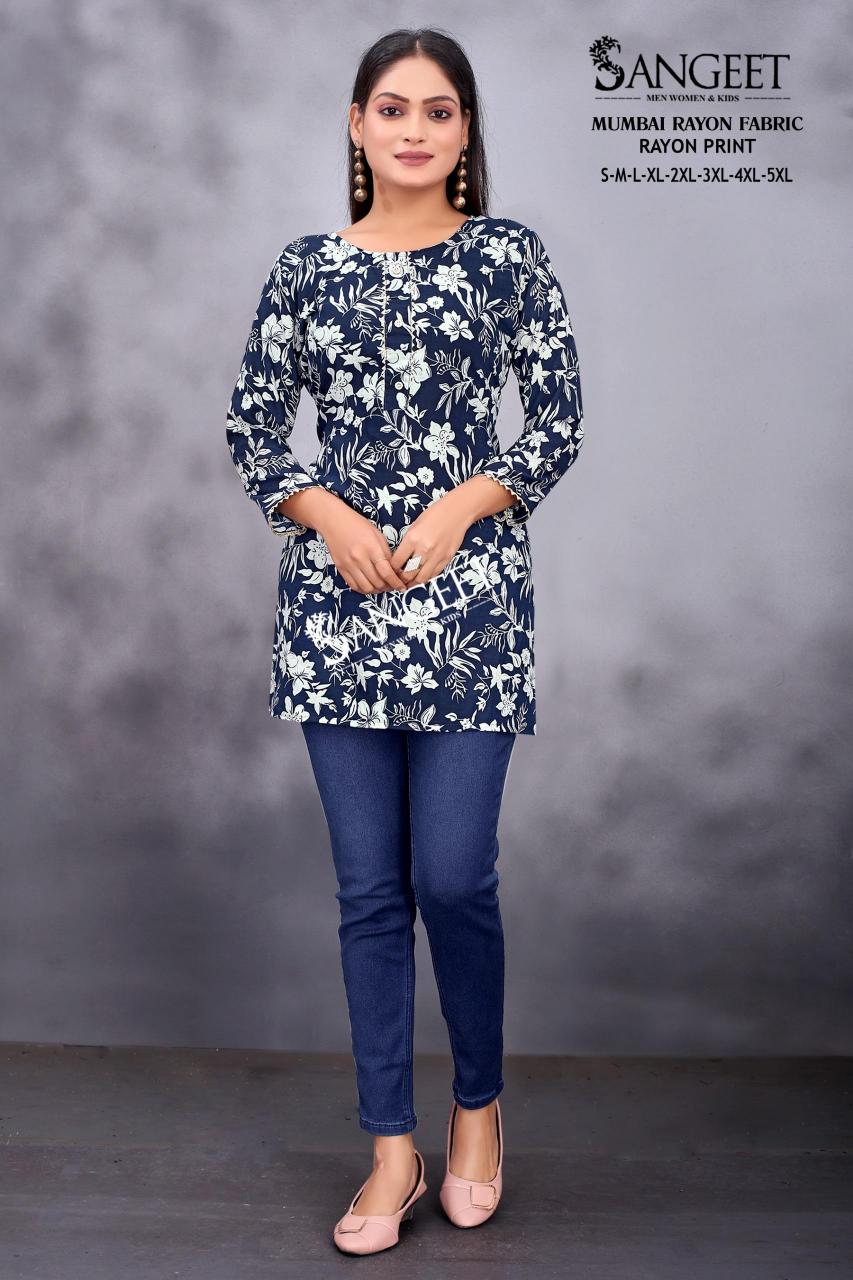 pr mumbai rayon print readymade big size short classic rayon print kurti 
