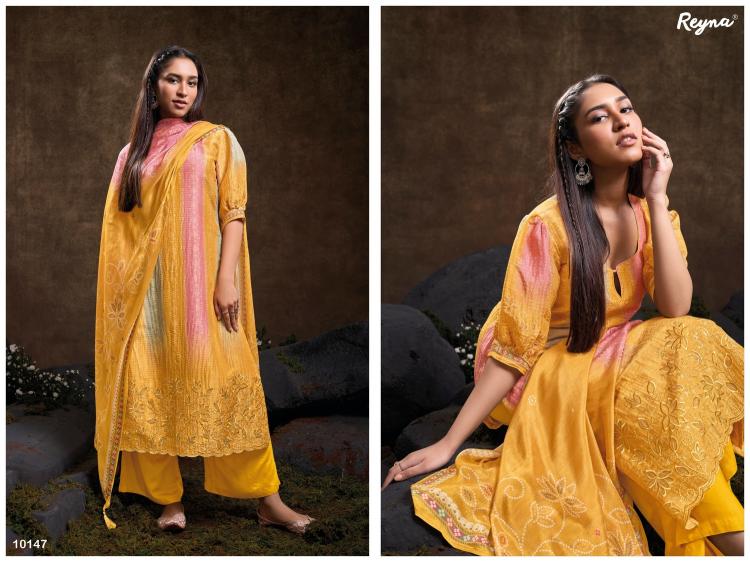 lailaa by reyna unique style print vintage silk ladies suits
