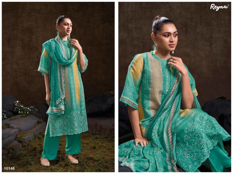 lailaa by reyna unique style print vintage silk ladies suits