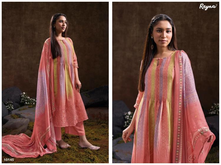 lailaa by reyna unique style print vintage silk ladies suits