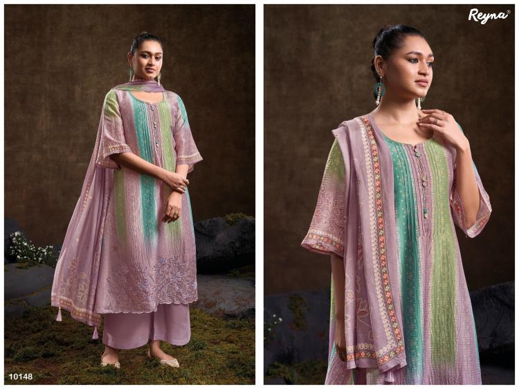 lailaa by reyna unique style print vintage silk ladies suits