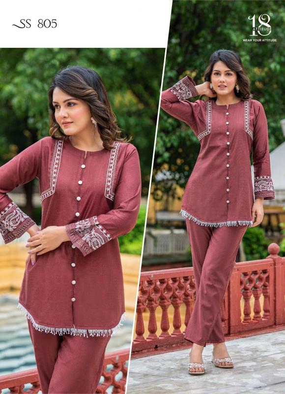 18 attitude sho-shaa vol 8 new trendy premium viscose fullstitch cord-sets