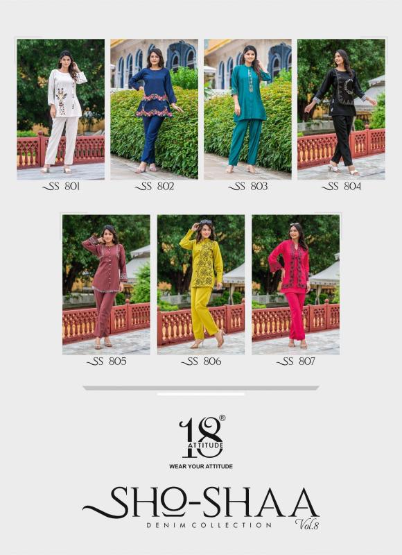18 attitude sho-shaa vol 8 new trendy premium viscose fullstitch cord-sets