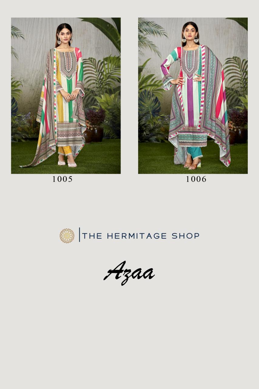 azaa vol 2 by the hermitage shop digital print viscose pakistani salwar kameez 