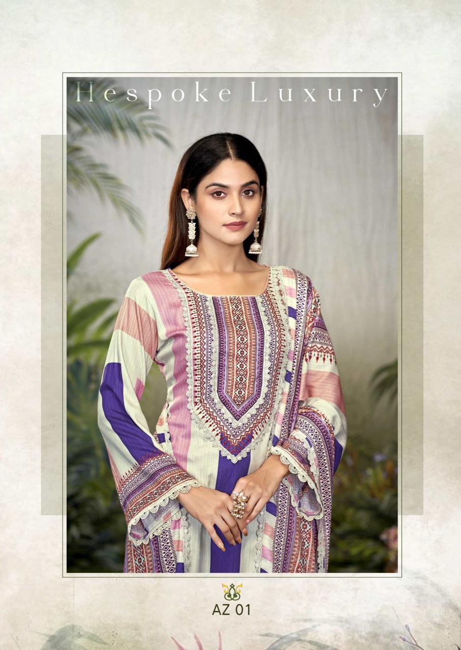 azaa vol 2 by the hermitage shop digital print viscose pakistani salwar kameez 