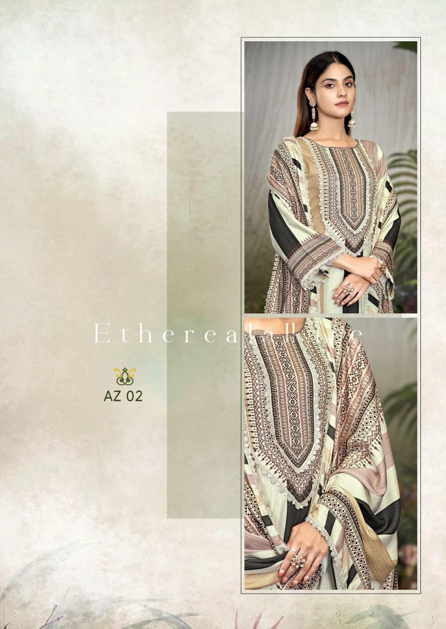 azaa vol 2 by the hermitage shop digital print viscose pakistani salwar kameez 