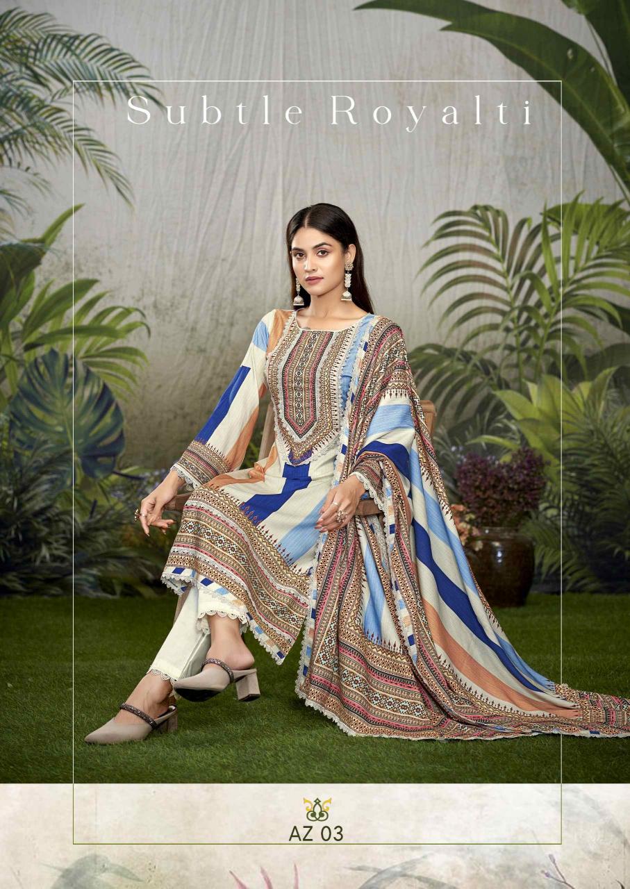 azaa vol 2 by the hermitage shop digital print viscose pakistani salwar kameez 