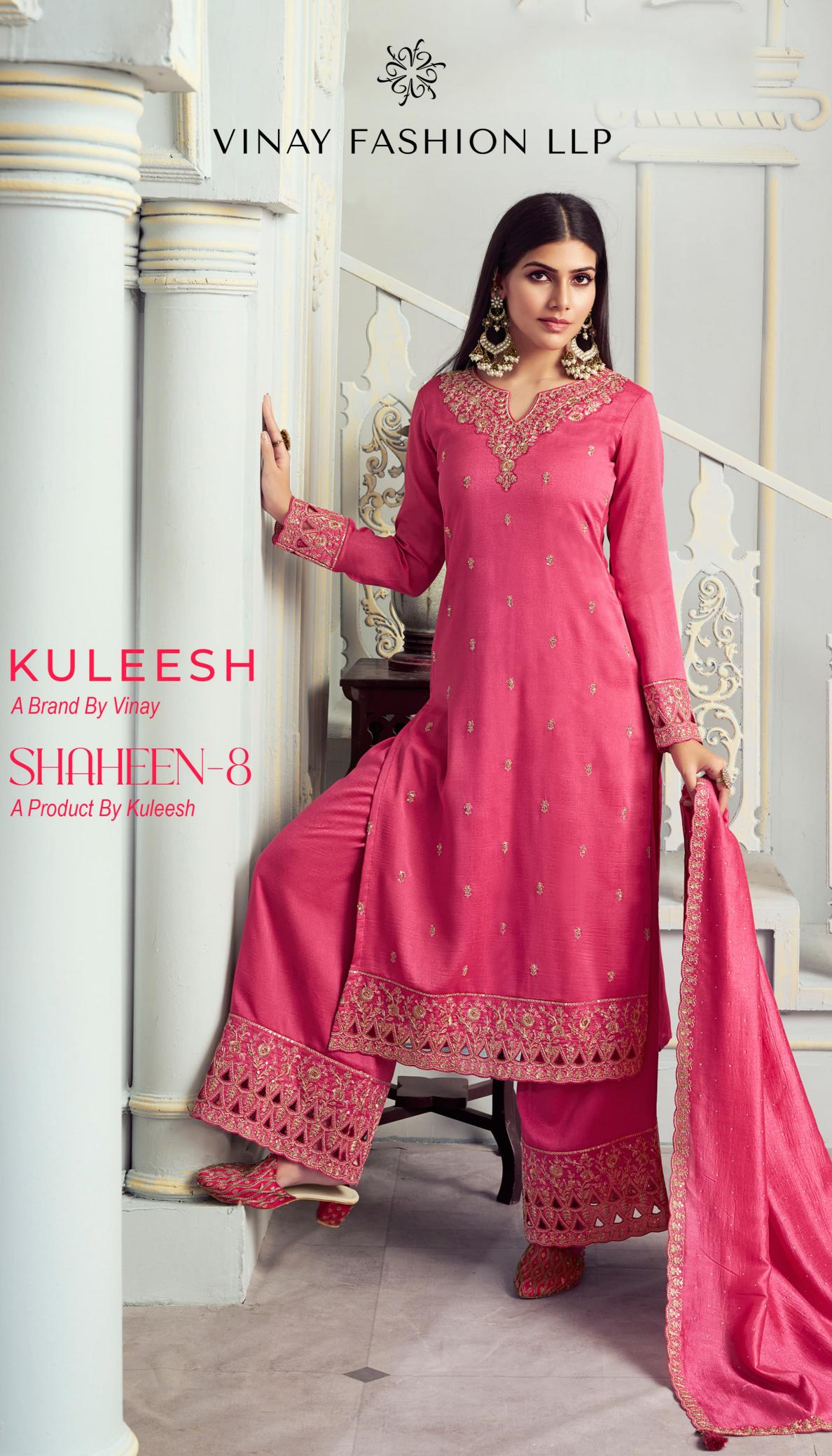 shaheen vo 8 by vinay kuleesh fully stitch plus size georgette ladies salwar kameez  
