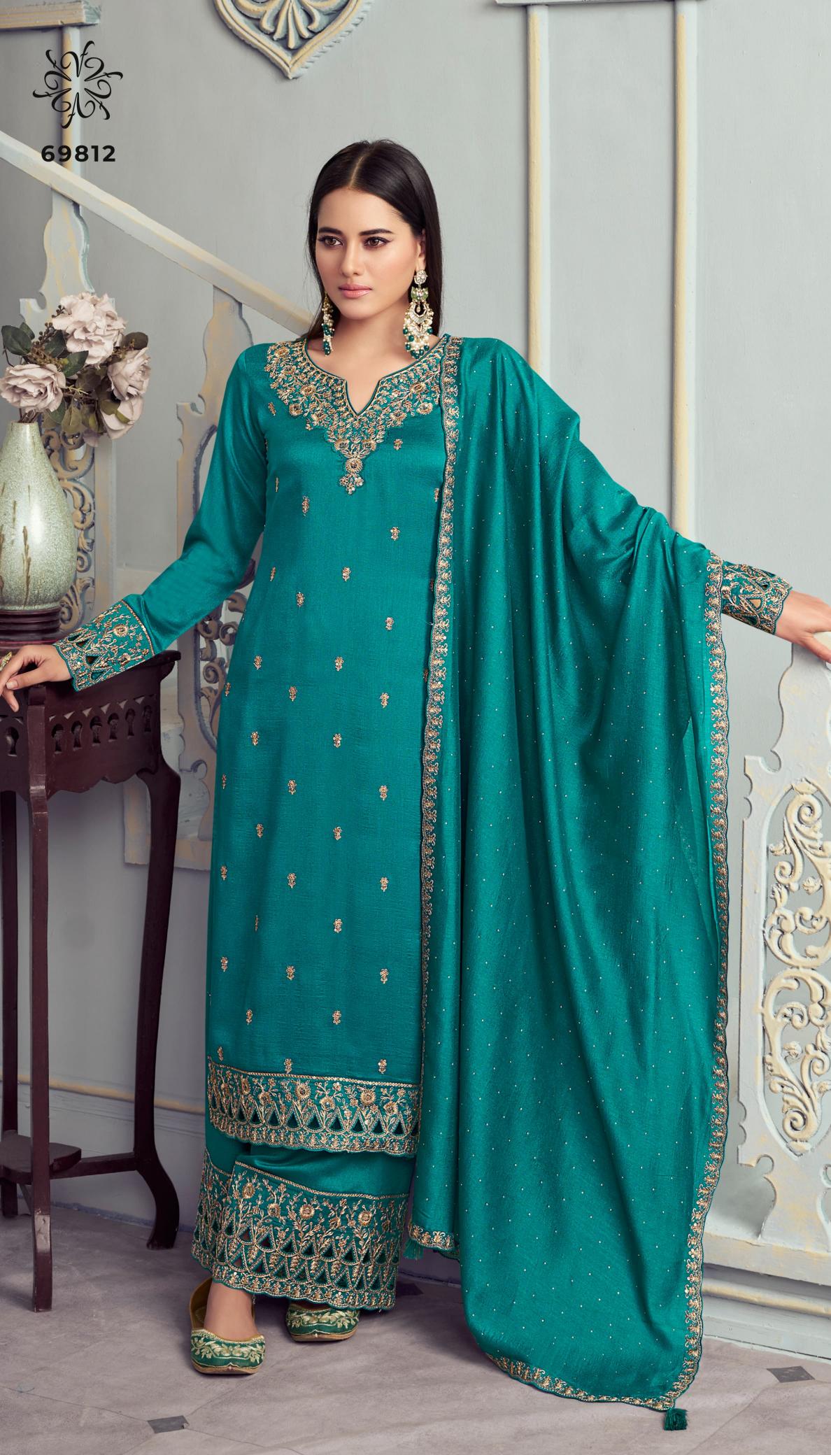 shaheen vo 8 by vinay kuleesh fully stitch plus size georgette ladies salwar kameez  