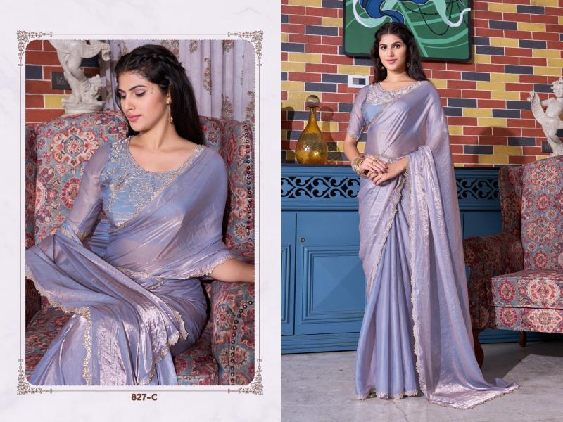 mehek 827a to 827e satin silk handwork exclusive designer sarees for womens 