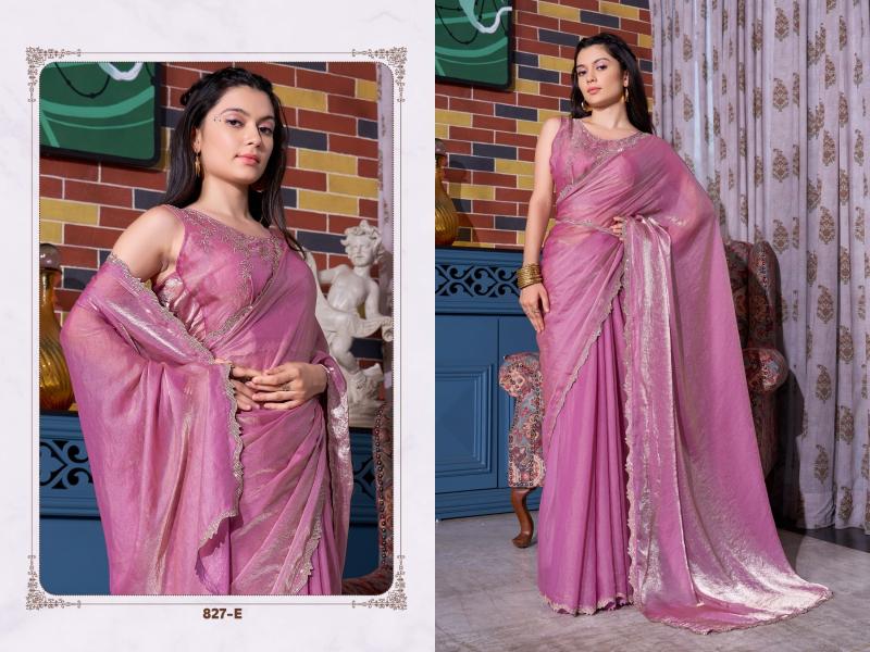 mehek 827a to 827e satin silk handwork exclusive designer sarees for womens 