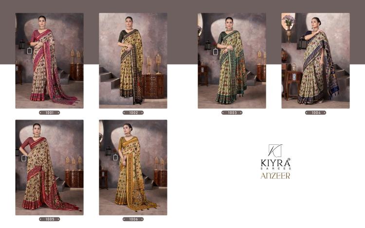kiyra launch anzeer gorgeous look chanderi fancy saree wholesaler 