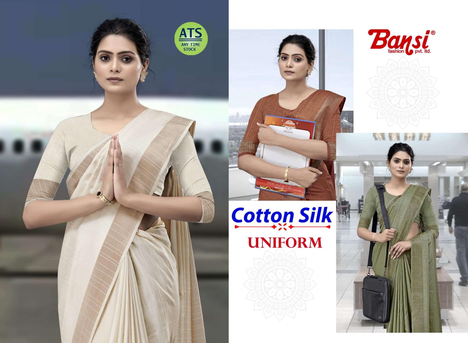 cotton silk by bansi hit design fancy saree for women 