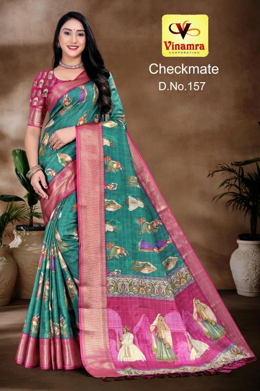 vinamra corporation checkmate dola zalard chexs casual saree for women
