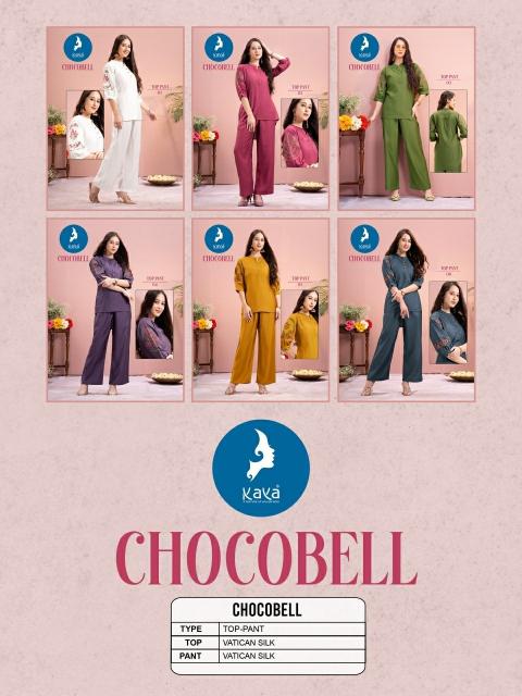 kaya presents chocobell vatican silk readymade pretty look co-ord set