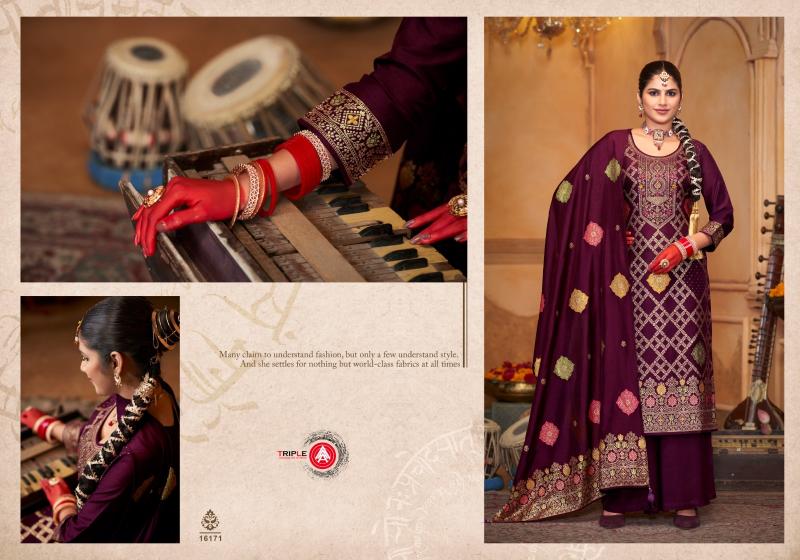 triple a presents forum viscose russian jacquard traditional dress material  