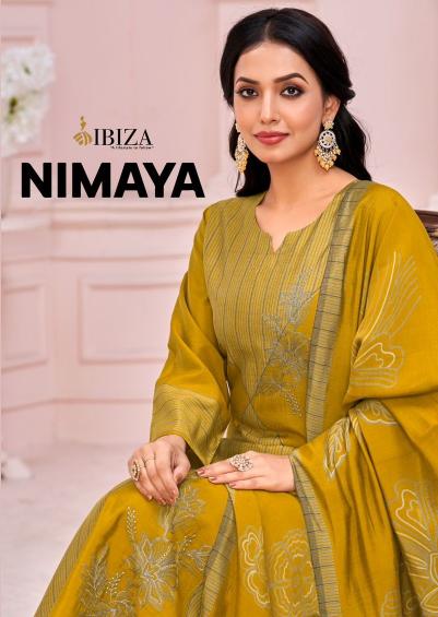 nimaya vol 1 by ibiza viscose muslin unique colours dress material exports 