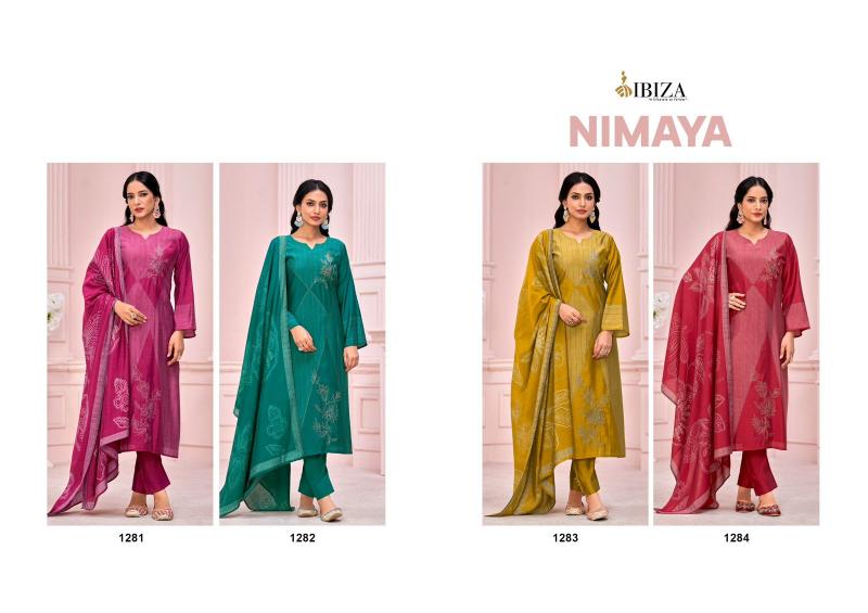 nimaya vol 1 by ibiza viscose muslin unique colours dress material exports 