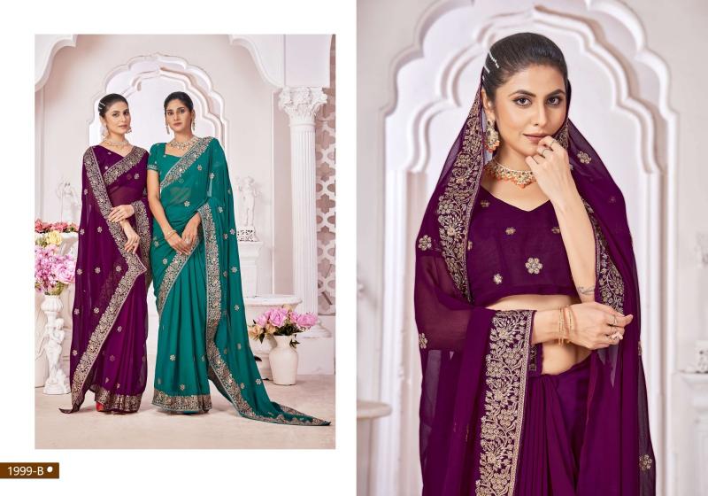 1999 by jayshree unique colours georgette party wear saree for ladies 