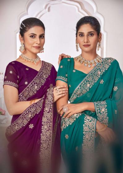 1999 by jayshree unique colours georgette party wear saree for ladies 