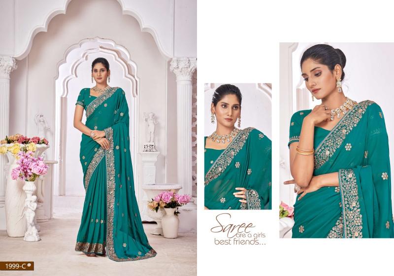 1999 by jayshree unique colours georgette party wear saree for ladies 