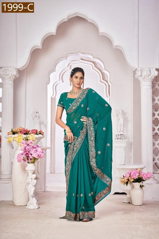 1999 by jayshree unique colours georgette party wear saree for ladies 