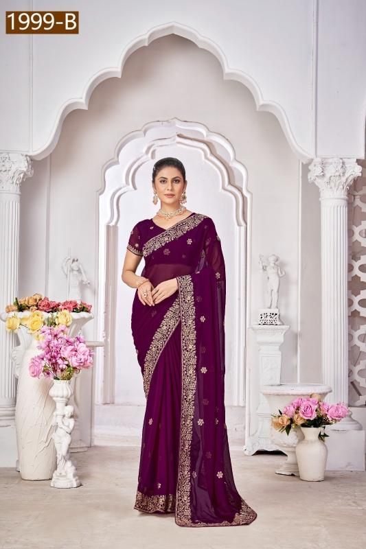 1999 by jayshree unique colours georgette party wear saree for ladies 