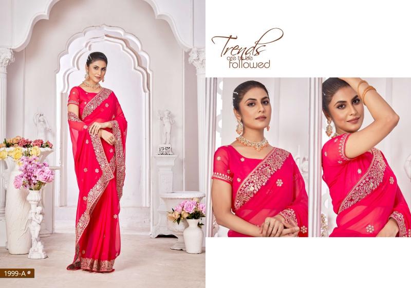 1999 by jayshree unique colours georgette party wear saree for ladies 