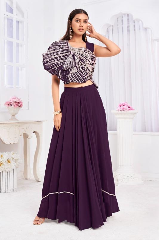 angel 2909 by jivora georgette fashionable design full stitch crop top supplier 