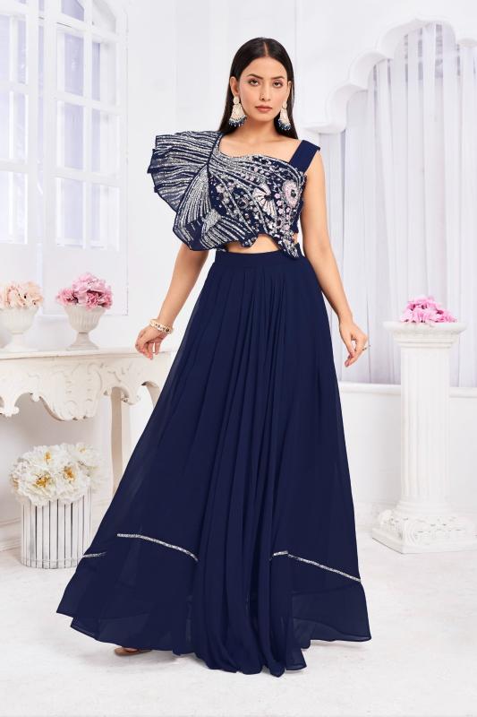angel 2909 by jivora georgette fashionable design full stitch crop top supplier 