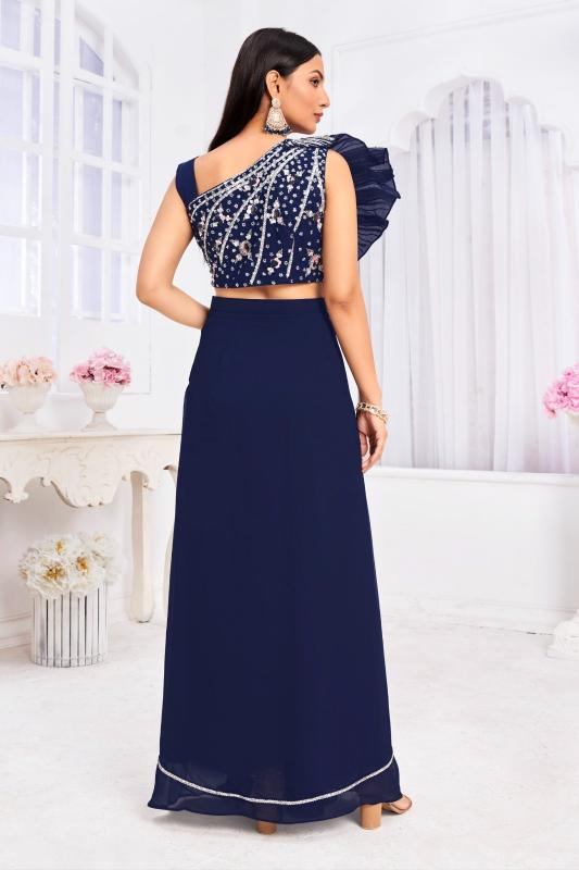 angel 2909 by jivora georgette fashionable design full stitch crop top supplier 
