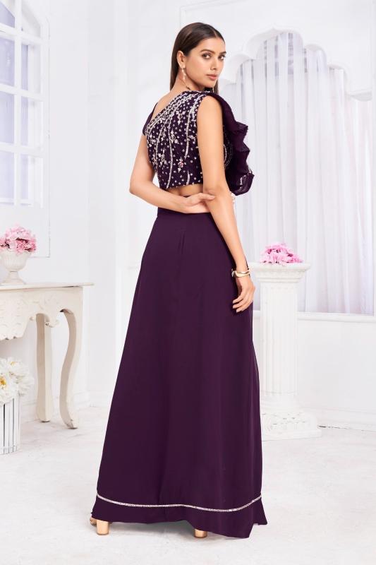 angel 2909 by jivora georgette fashionable design full stitch crop top supplier 